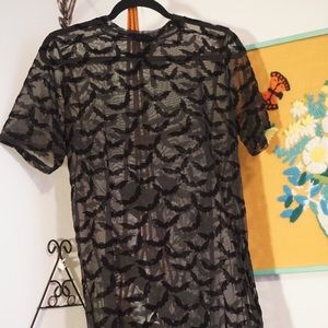 Mesh bat mini dress